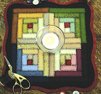 Little Stitchies - Log Cabin Block Candle Mat Pattern