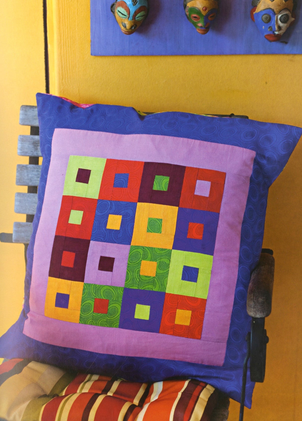 Kaffe Fassett's Brilliant Little Patchwork Cushions and Pillows