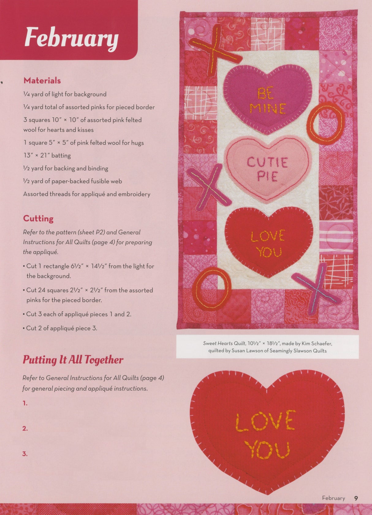 Kim Schaefer's Wool Applique Calendar