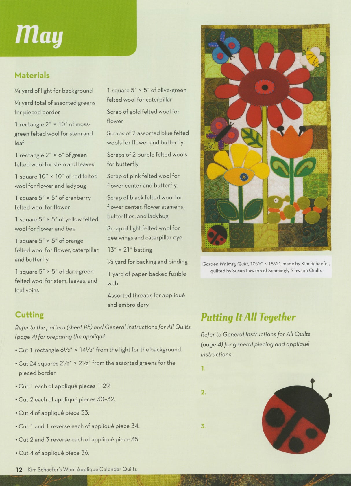 Kim Schaefer's Wool Applique Calendar