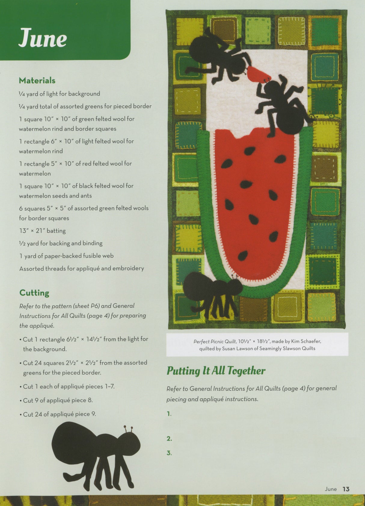 Kim Schaefer's Wool Applique Calendar