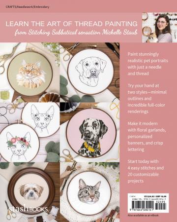 Pet Portrait Embroidery by Stash Books
