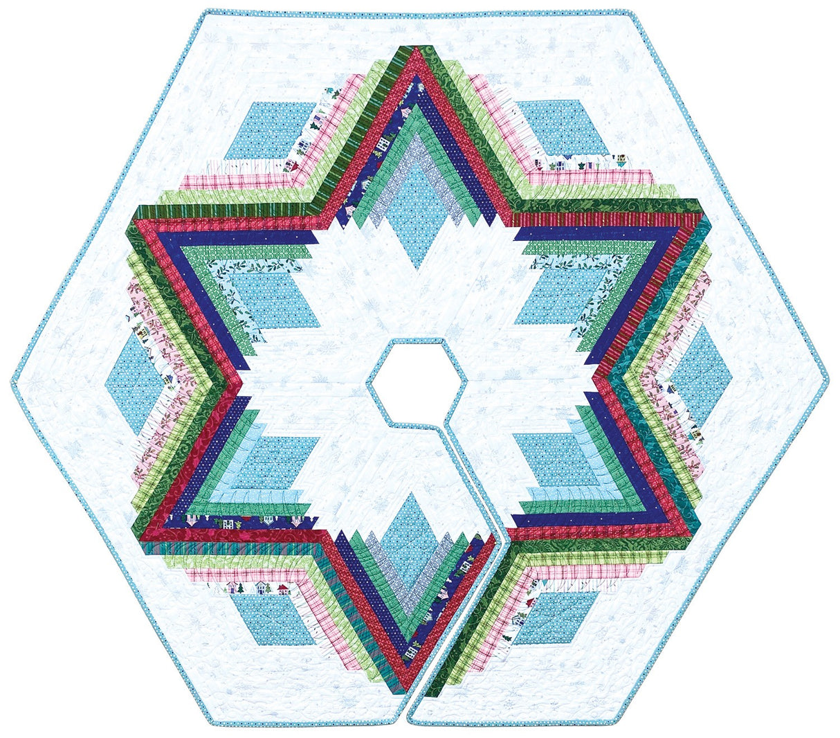 Diamond Log Cabin Quilts and Tree Skirt