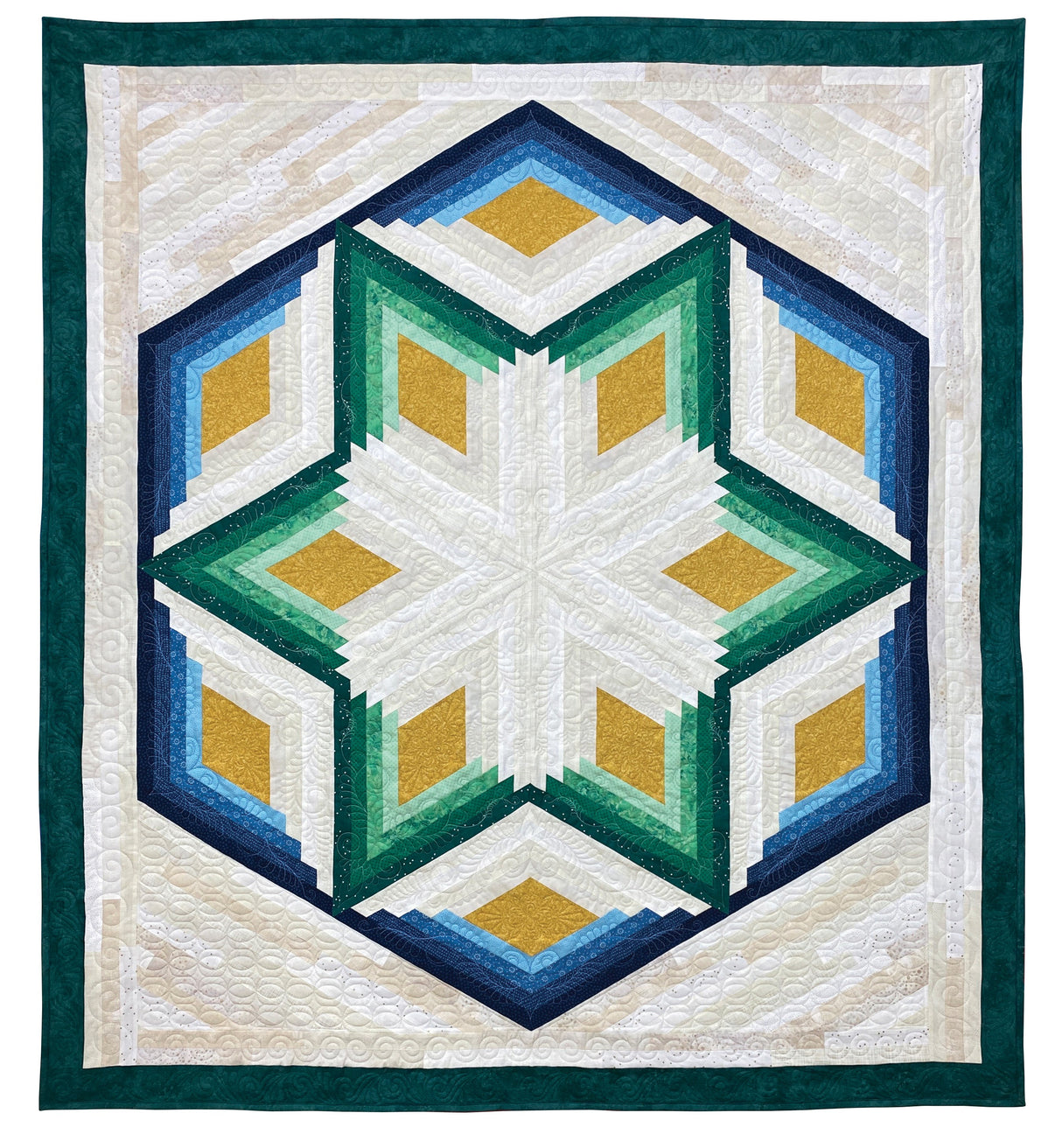 Diamond Log Cabin Quilts and Tree Skirt
