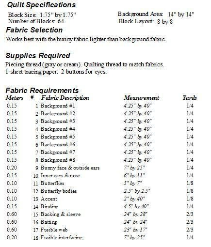 Bargello Bunny with Butterflies Quilt Pattern