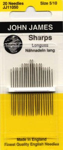 John James Sharps Needles Assorted Sizes 5/10 20ct