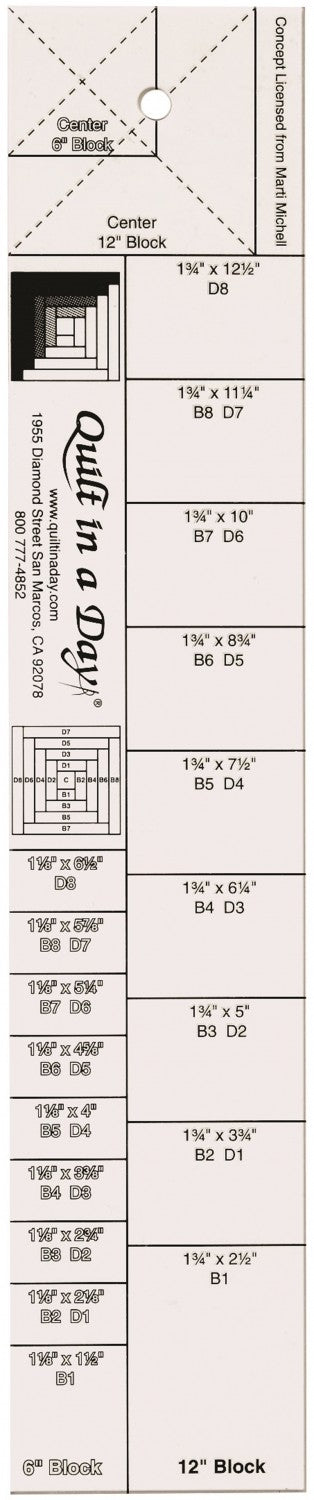 The Log Cabin Ruler 6in and 12in