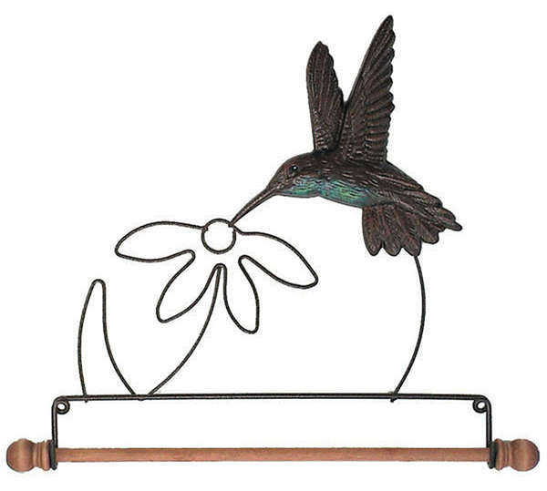 7-1/2in Tin Humming Bird Fabric Holder