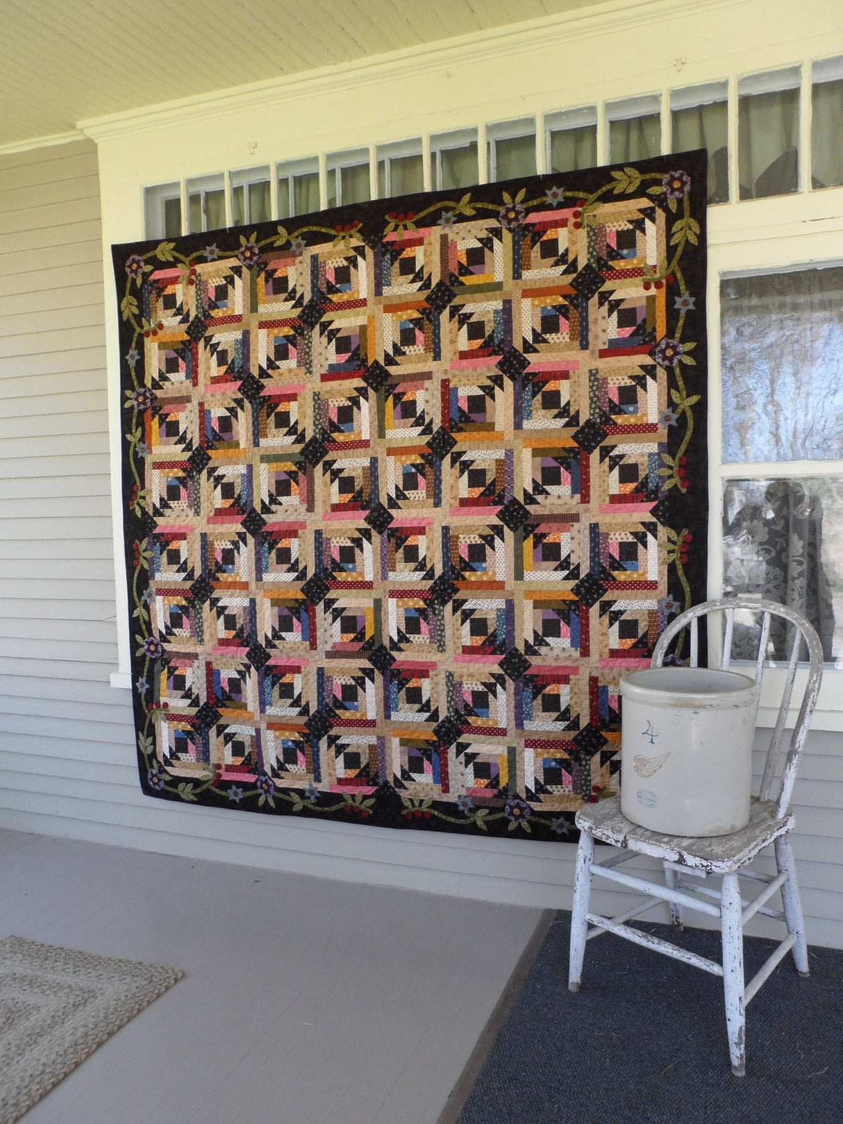 Crisscross Cabin Blooms Downloadable Pattern  by Snuggles Quilts
