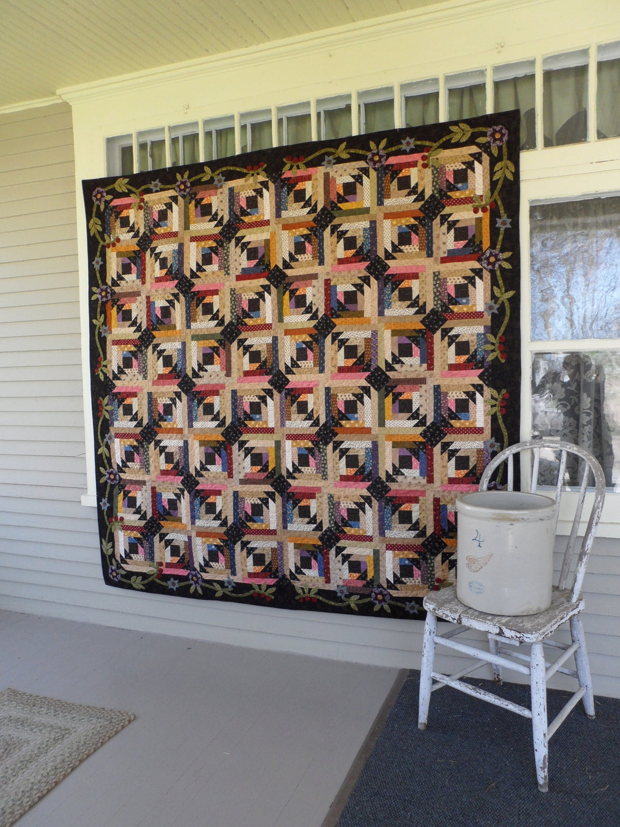 Crisscross Cabin Blooms Downloadable Pattern by Snuggles Quilts
