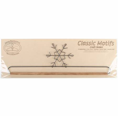 16in Snowflake Holder With Dowel Grey Tex