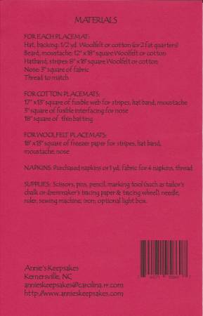 Back of the Gnome Placemats Pattern by Annie's Keepsakes