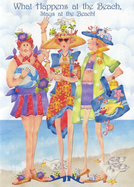 Greeting Card - What Happens At The Beach