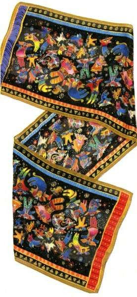 Silk Scarf Feline Fairies Classic