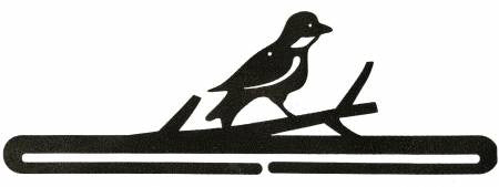 18in Split Bottom Holder Bird On A Branch - Charcoal