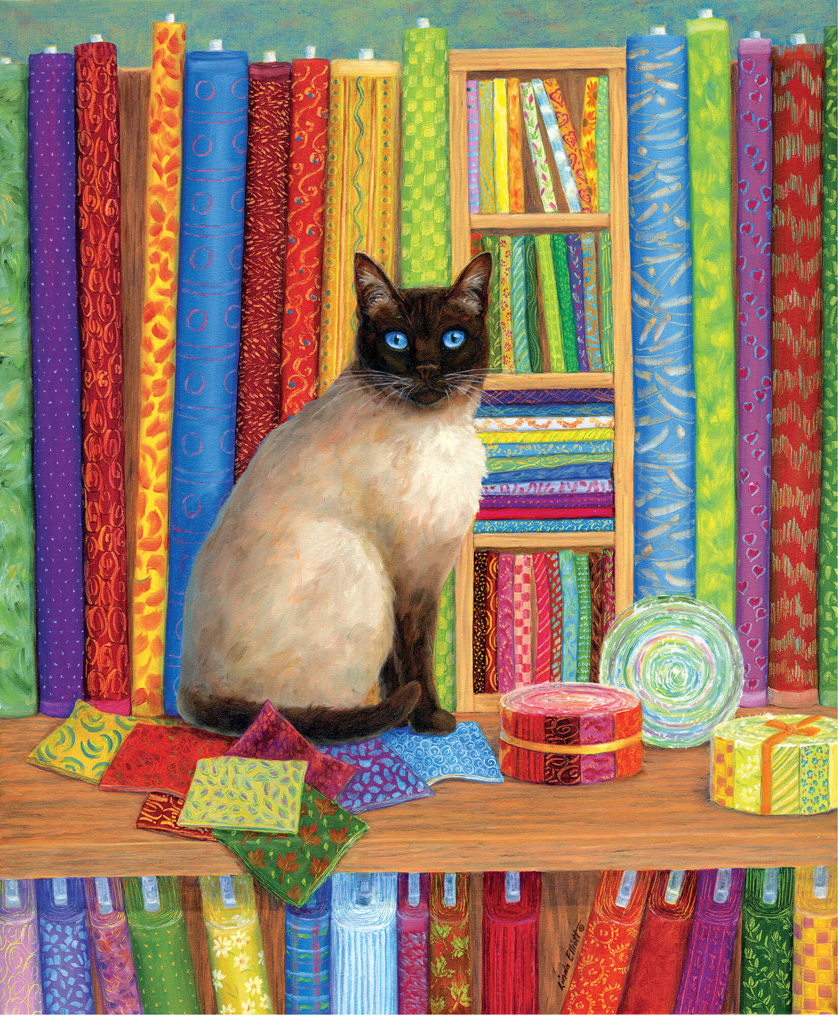 Quilt Shop Cat Jigsaw Puzzle (1000 Pieces)