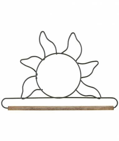 6" Sun with Dowel Gray