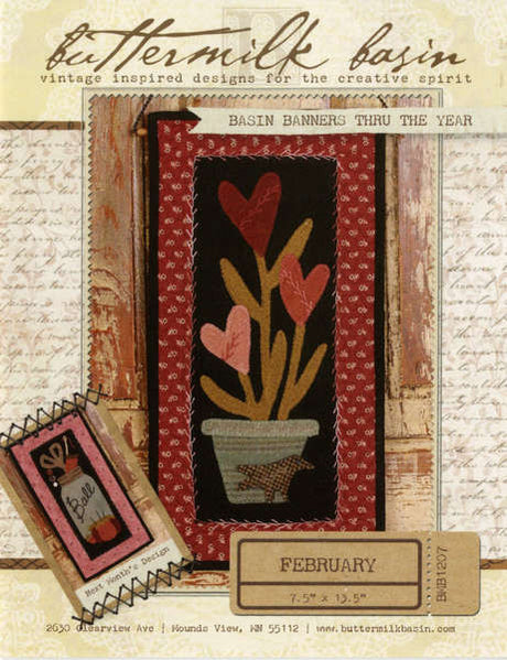 Basin Banners thru the Year February Heart Flowers