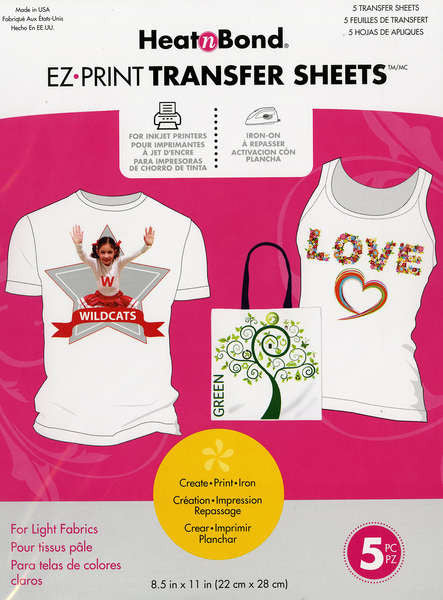 EZ Print Inkjet Transfer Sheets - Light