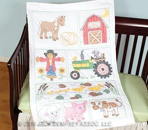 Crib Quilt Top Barn