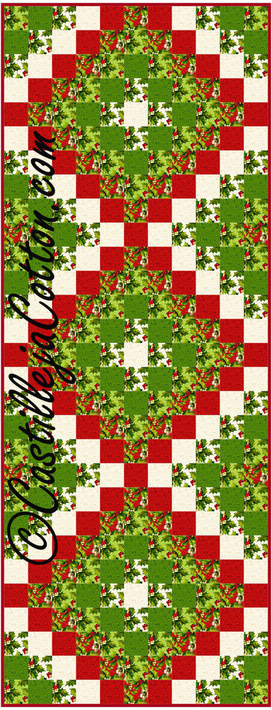 Six Pack Trip Runner Quilt Pattern - Christmas