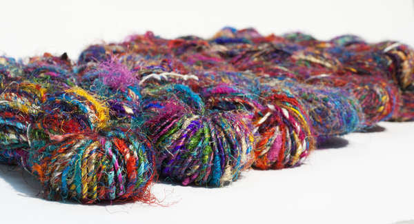 Carded Recycled Silk Sari Yarn 80yd 100g