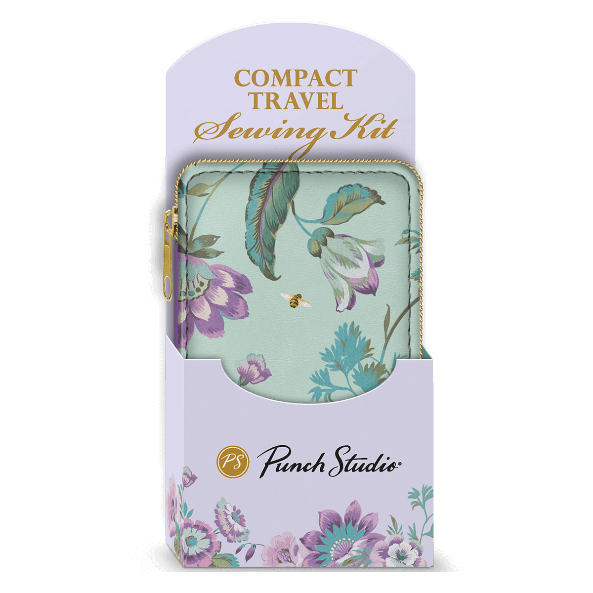 Packaged Mint Jacobean Sewing Kit by Punch Studio