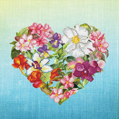 Finished project of Diamond Dotz Floral Heart design
