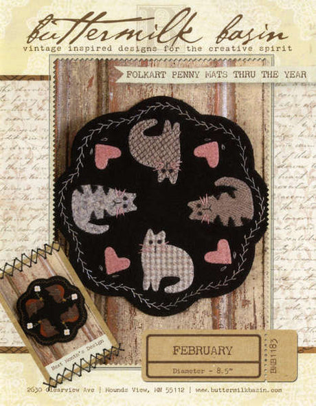 Folkart Penny Mats Thru the Year - February Cats