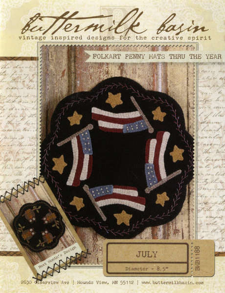 Folkart Penny Mats Thru the Year - July Flags