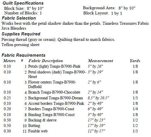 Plumeria Quilt Pattern