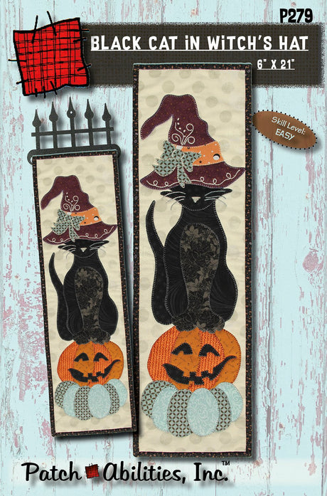 Black Cat in Witch's Hat by Patch Abilities