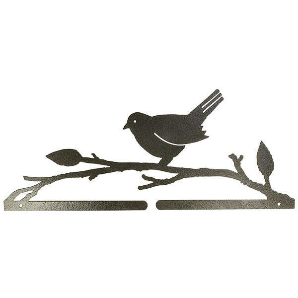 14-1/2in Bird On A Branch Split Bottom Holder Charcoal