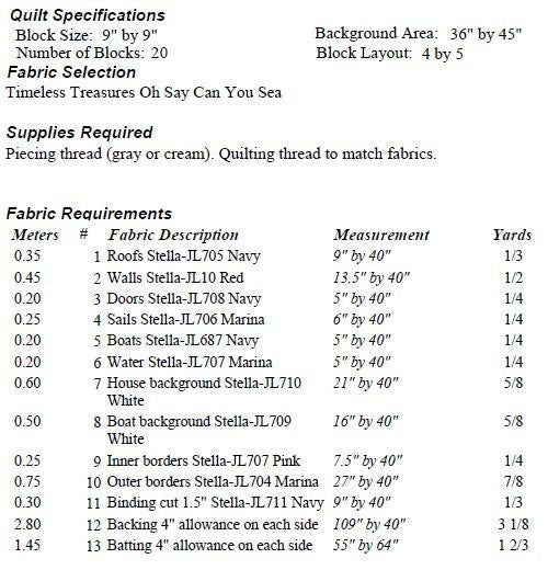 Whale Harbor Quilt Pattern