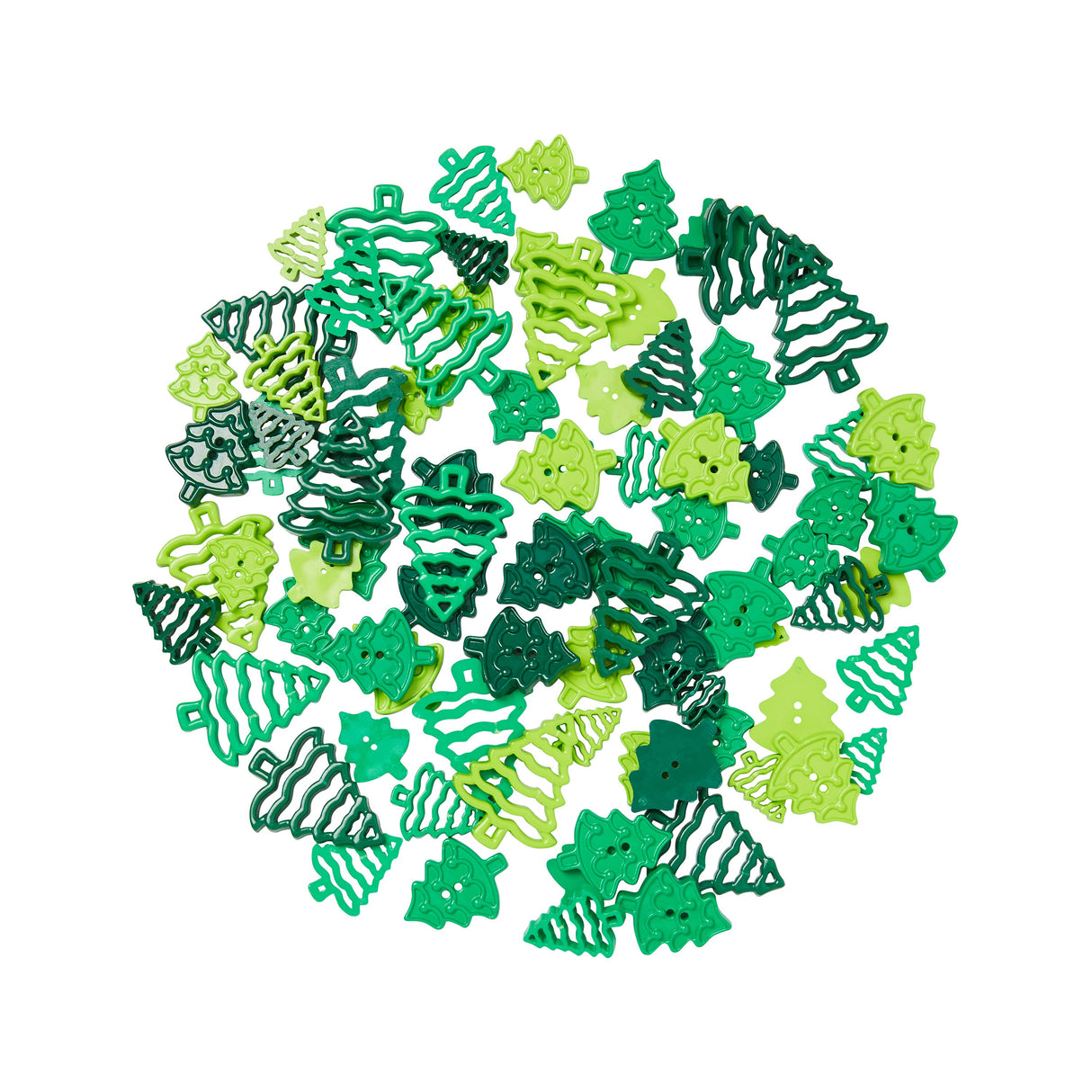Findings Trees Green Christmas Buttons