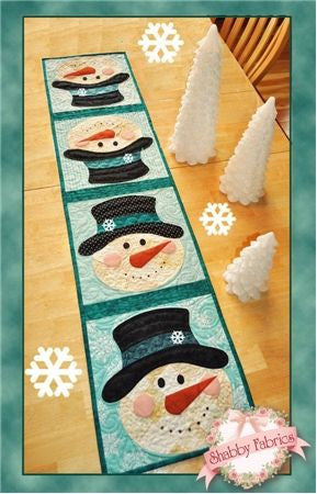 Patchwork Snowman Table Runner