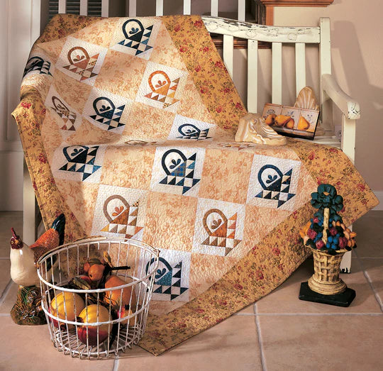 Blue And Gold Basket Downloadable Pattern by Cabbage Rose