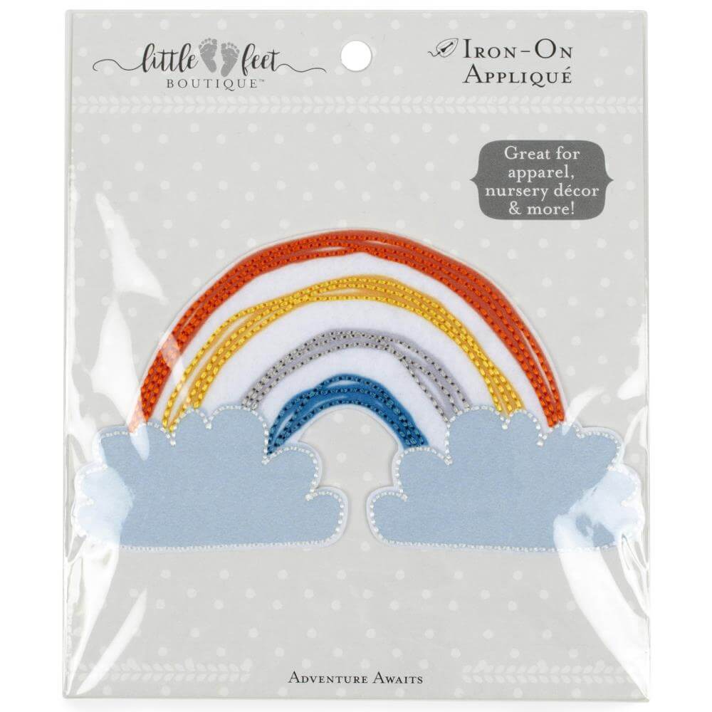 Adventure Awaits Rainbow iron on applique by Little Feet Boutique