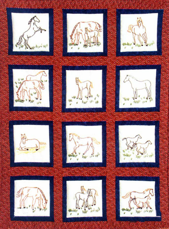Horses Quilt Square Themes