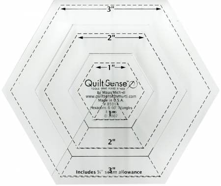 Quilt Sense Hexagons & 60 Degree Triangles 3 Sizes