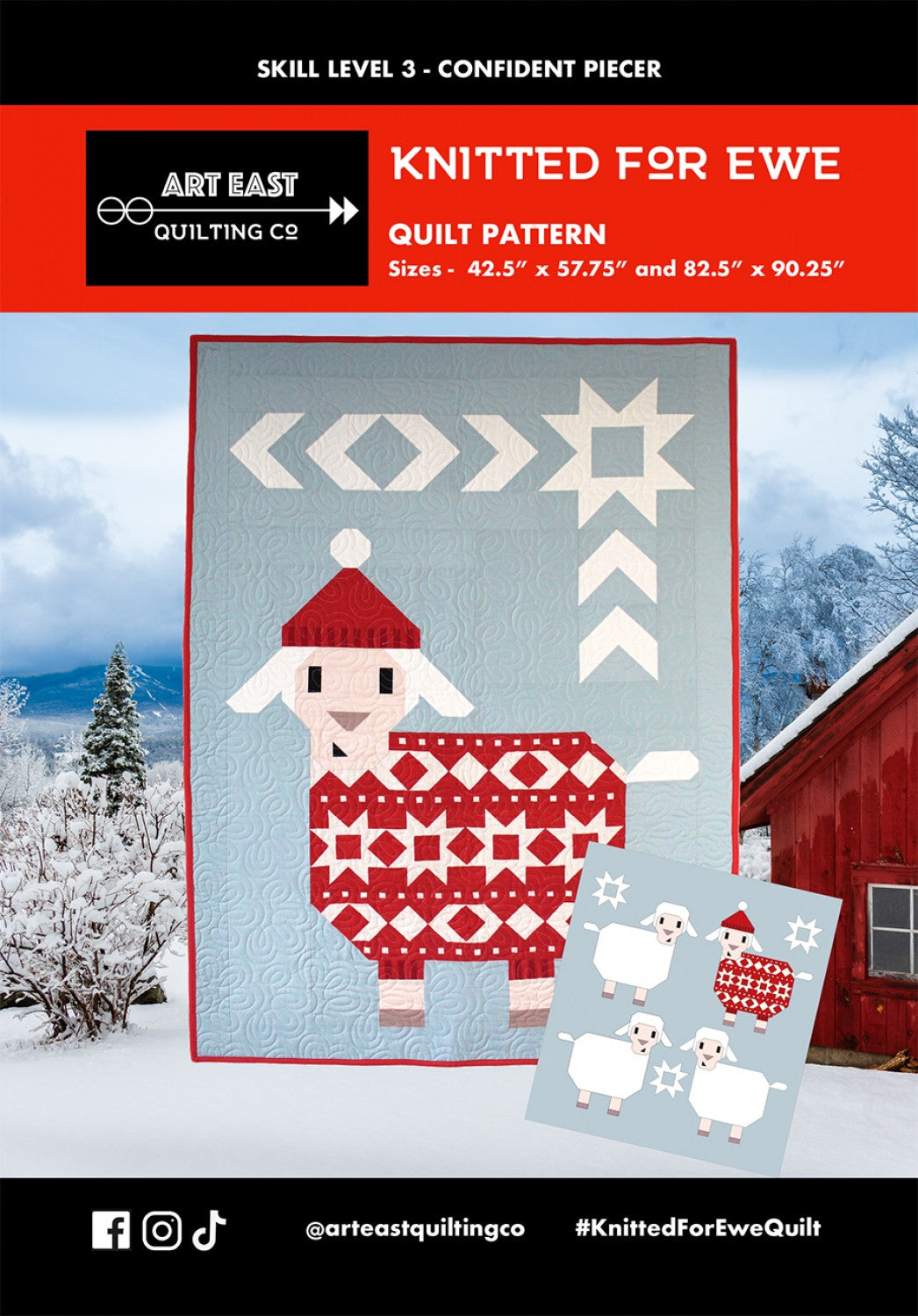 Knitted for Ewe Quilt Pattern by Art East Quilting Co.