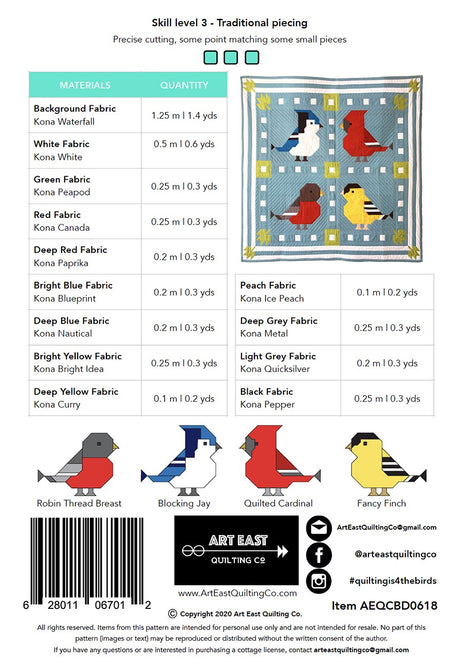 Quilting is 4 the Birds! Quilt Pattern