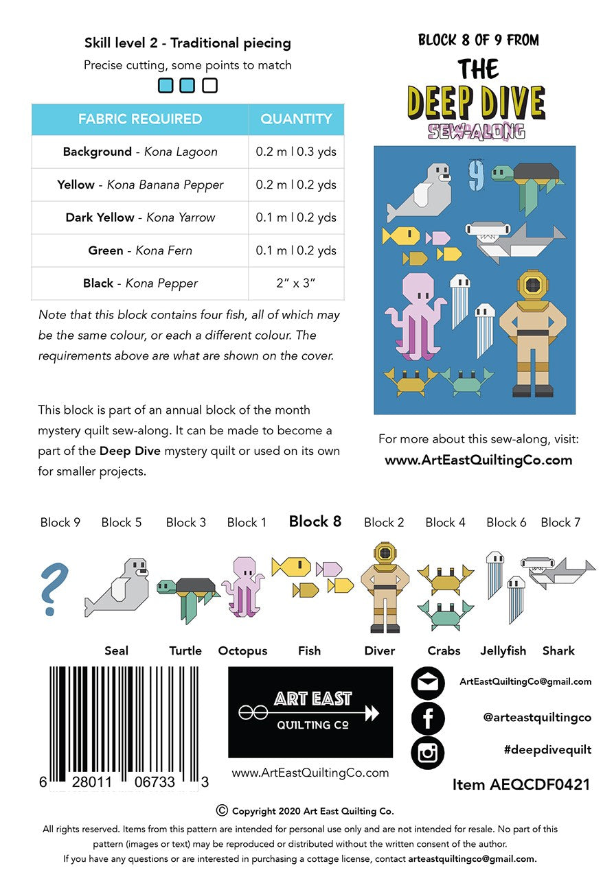 Deep Dive Quilt - Fish Block