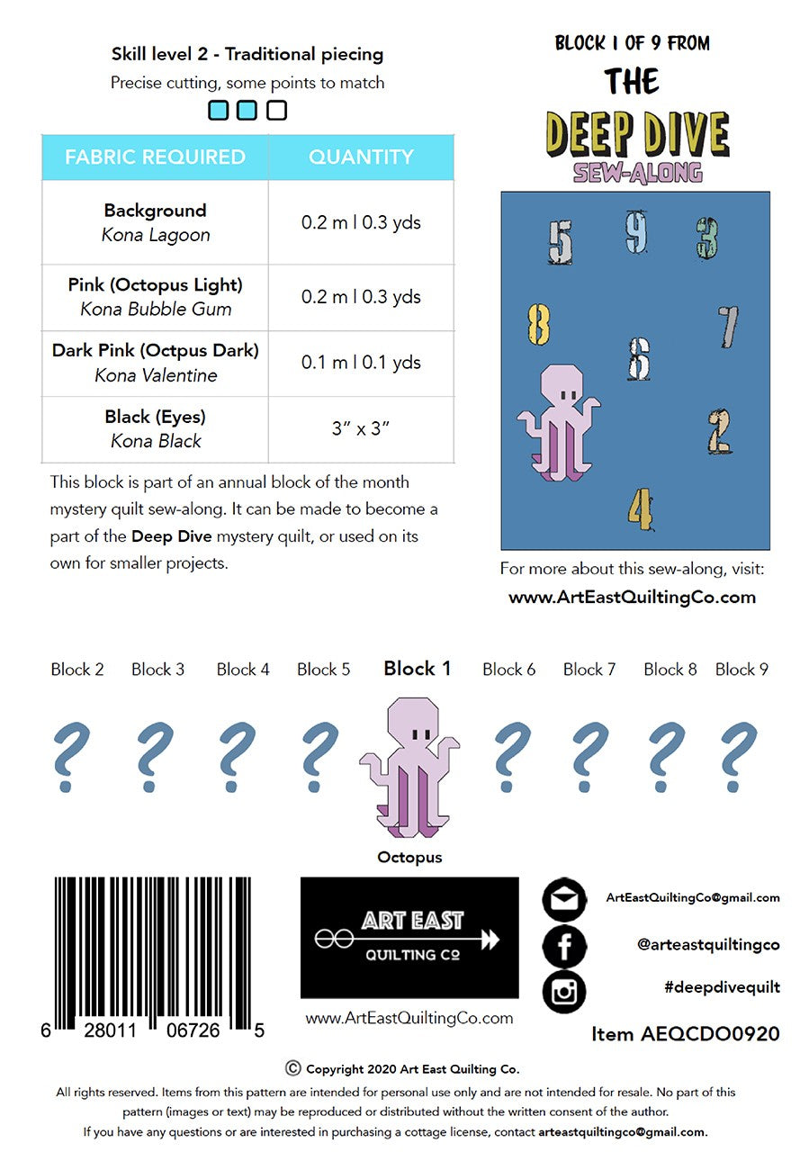Deep Dive Quilt - Block 1 - The Octopus