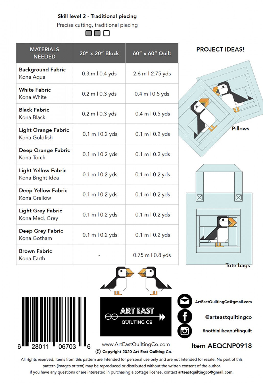 Nothin' Like a Puffin Quilt Pattern