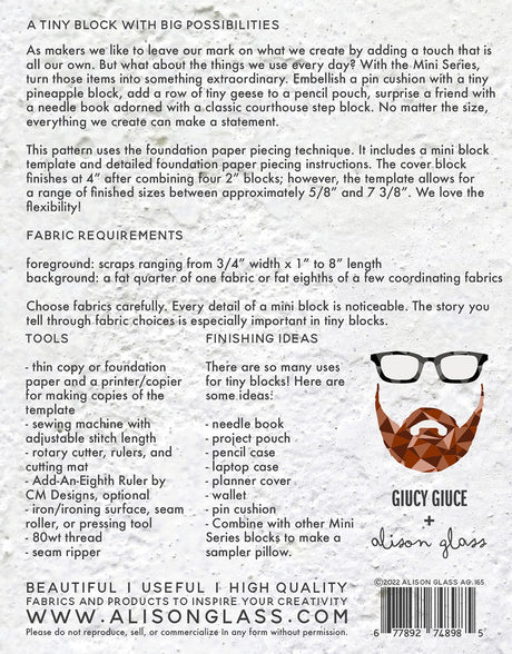 Back of the Mini Series Rainbow Quilt Pattern by Alison Glass