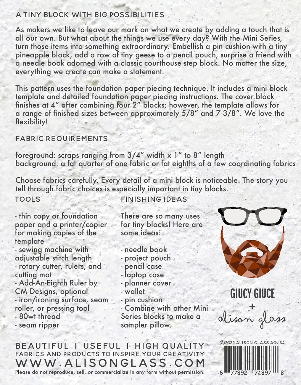 Back of the Mini Series Bloom by Alison Glass