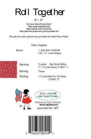 Back of the Roll Together Quilt Pattern by American Jane Patterns