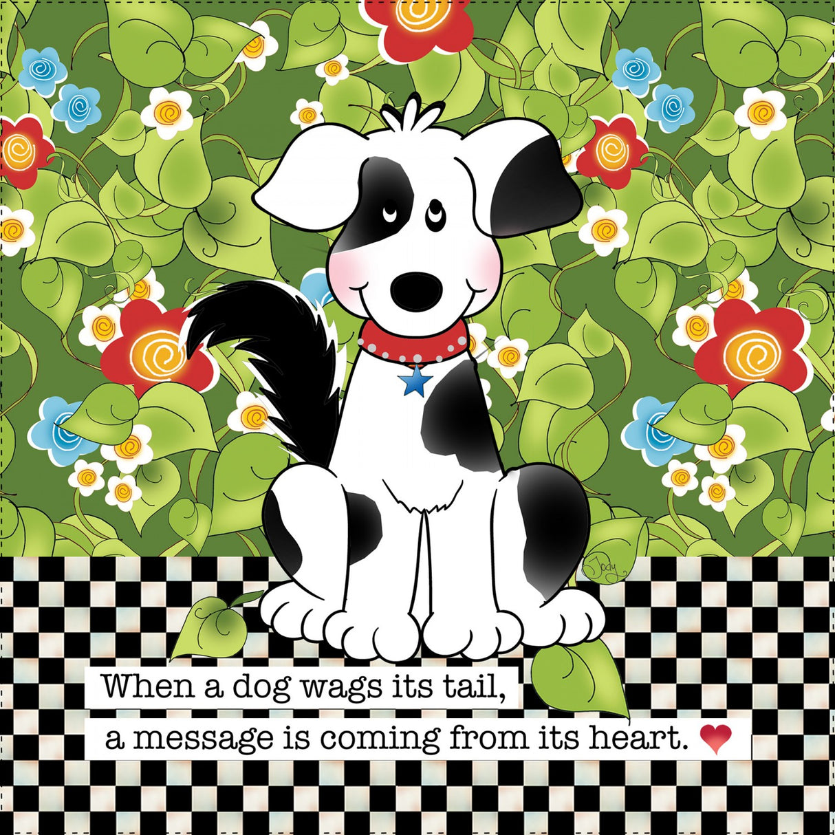 Art Panel 6in B&W Dog