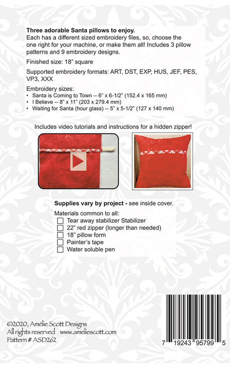 3 Pillows with Santa